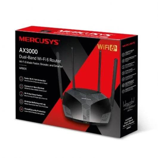 Mercusys Router WiFi 6 Dual Band AX3000 - 4 Porte 10/100/1000Mbps - 4 Antenne 5dBi - OFDMA, MU-MIMO