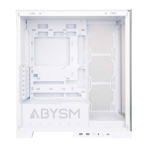 Abysm Danube Sava H500 White Caja Torre ATX, ITX, Micro ATX - Lateral y Frontal Cristal Templado - 3.5" y 2.5" - USB-A, USB-C y Audio - 4 Ventiladores ARGB Instalados - Soporta Refrigeracion Liquida