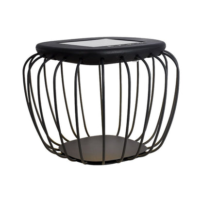 Lampada LED Solare 1W CCT 3000K-6000K Grigia con struttura in metallo nero e pannello solare 5W integrato, ideale per illuminazione da giardino.