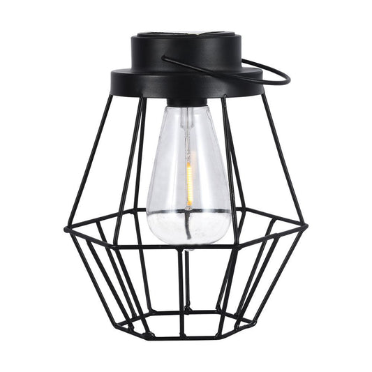Lampada Solare LED da Terra 0.5W Vintage IP44 con maniglia in metallo nero, ideale per illuminazione da giardino VT-7995 VTAC.
