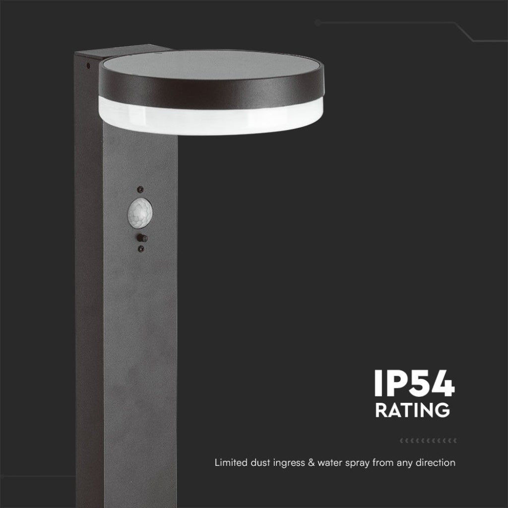 Piantana Solare LED 5.5W con protezione IP54 contro polvere e spruzzi, ideale per l’illuminazione da giardino resistente agli agenti atmosferici.