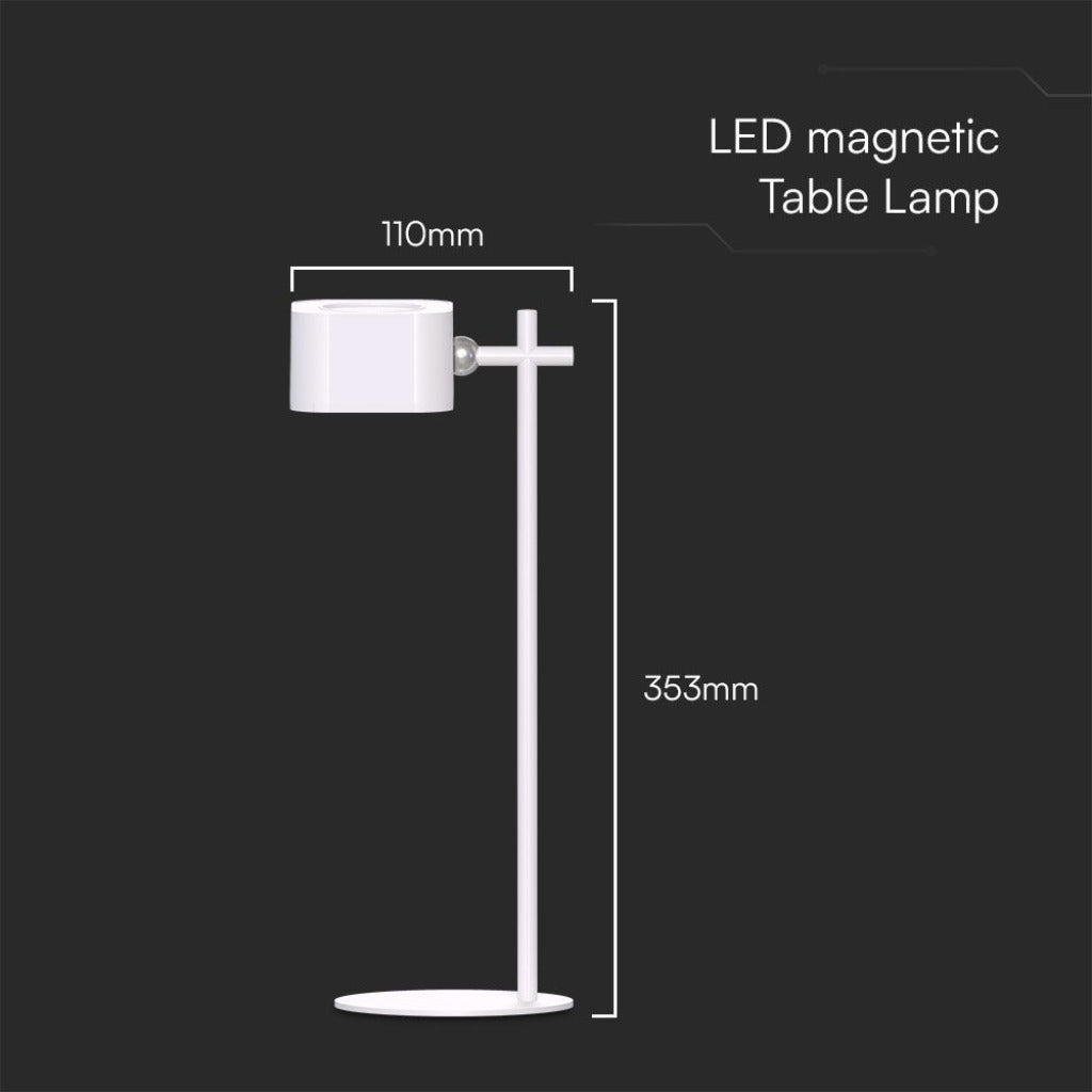 Confezione della lampada LED magnetica da tavolo, con specifiche tecniche di 3W, 220+80 lumen, ricarica USB-C, design compatto e moderno