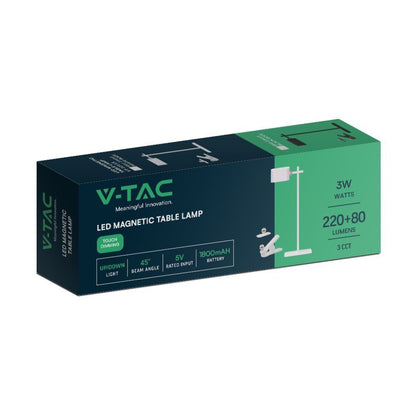 Lampada LED da Tavolo Magnetica 3W Ricaricabile USB‑C Bianca
