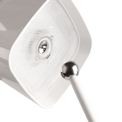 Retro della lampada LED da tavolo con base di ricarica USB-C, superficie bianca e dettagli di fissaggio, perfetta per ambienti moderni