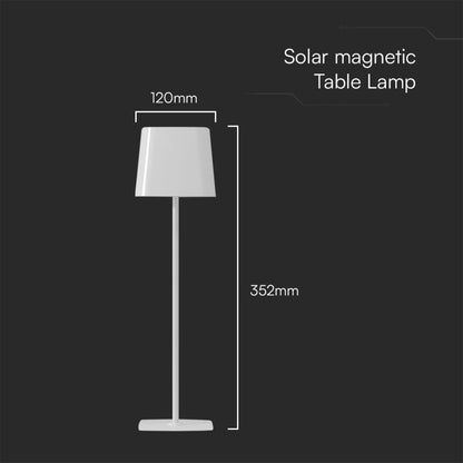 Immagine di una lampada da tavolo LED bianca con dimensioni di 352mm di altezza e 120mm di larghezza, stile moderno, SKU: 23412