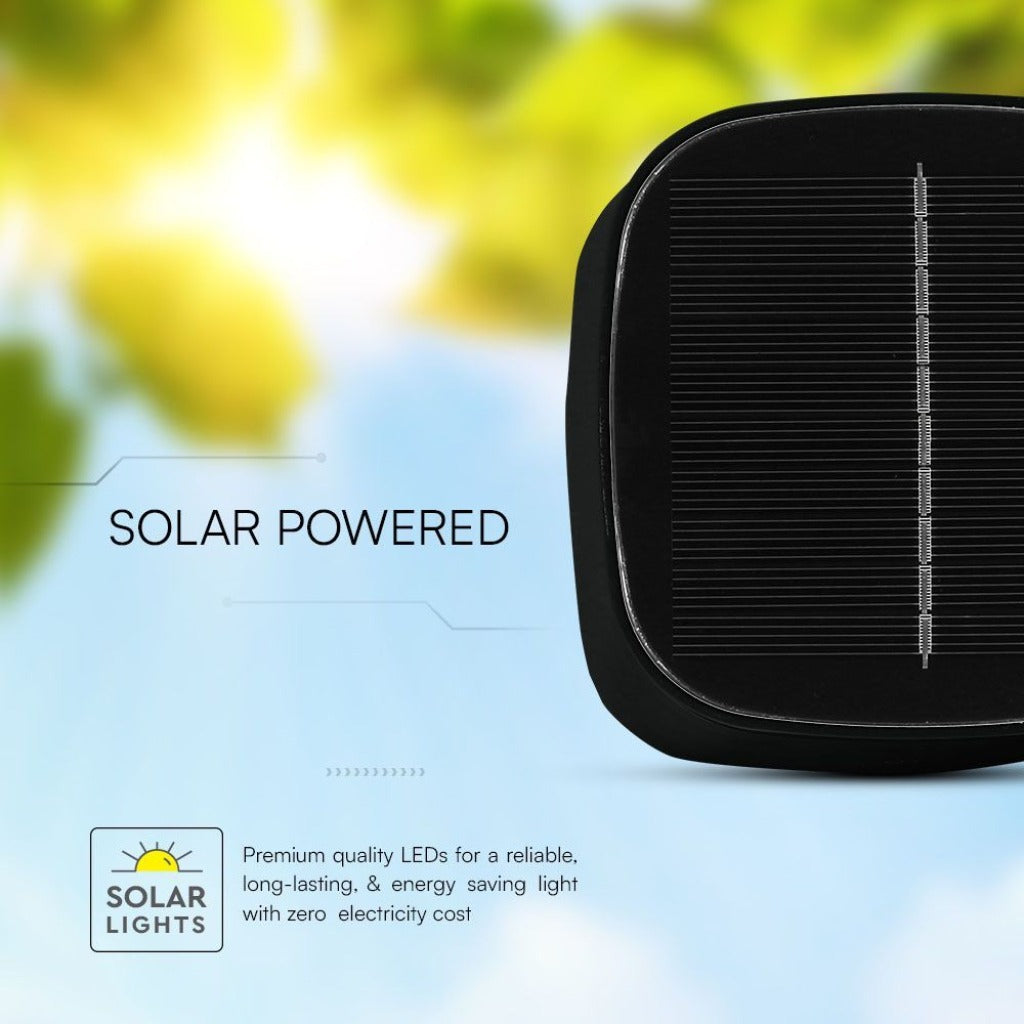 Lampada da tavolo LED solare nera con pannello solare integrato, ricaricabile USB-C, resistente alle intemperie IP65, ideale per ambienti esterni