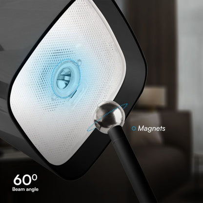 Lampada da tavolo moderna nera con base stabile, ricarica tramite cavo USB-C incluso, ideale per ambienti interni ed esterni