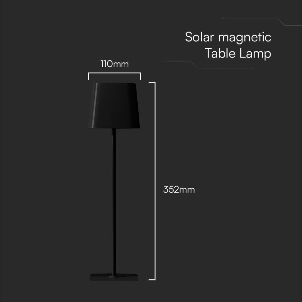 Lampada da tavolo nera con paralume regolabile, dimensioni 352mm di altezza, design minimalista, SKU: 23413