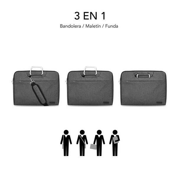 Subblim Custodia per Laptop Business - Design Moderno ed Elegante - Compatibile con Laptop fino a 15,6" - Protezione Totale - Colore Nero