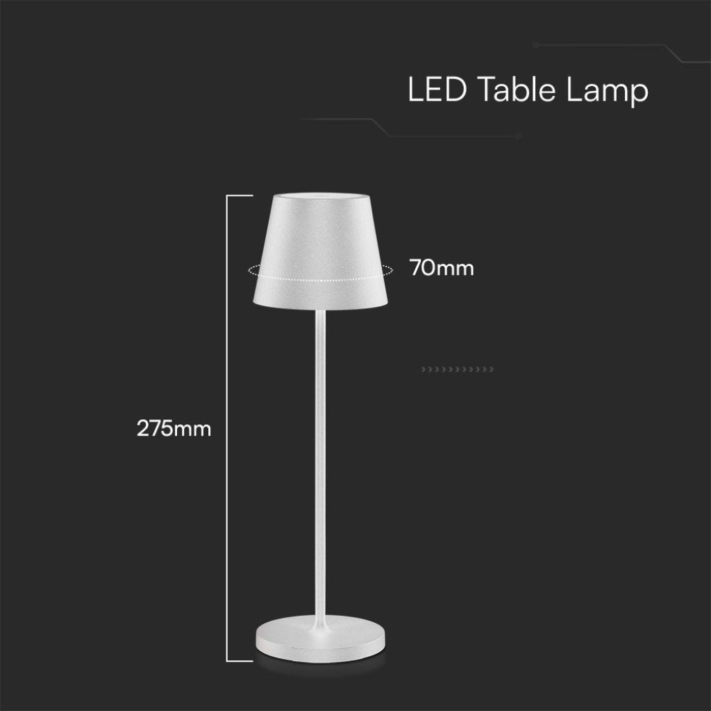 Lampada LED da Tavolo 15W con dimensioni compatte 275x70mm, perfetta per scrivanie e tavolini.