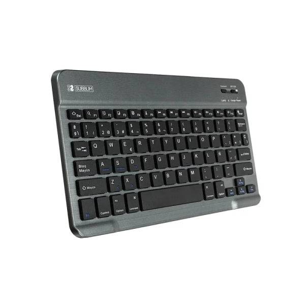 Subblim Tastiera Ultrasottile SMART BT - Design Compatto ed Elegante - Tasti ad Alta Precisione - Batteria Li-ion Ricaricabile - Risparmio Energetico - Connessione Bluetooth 30 - Colore Grigio