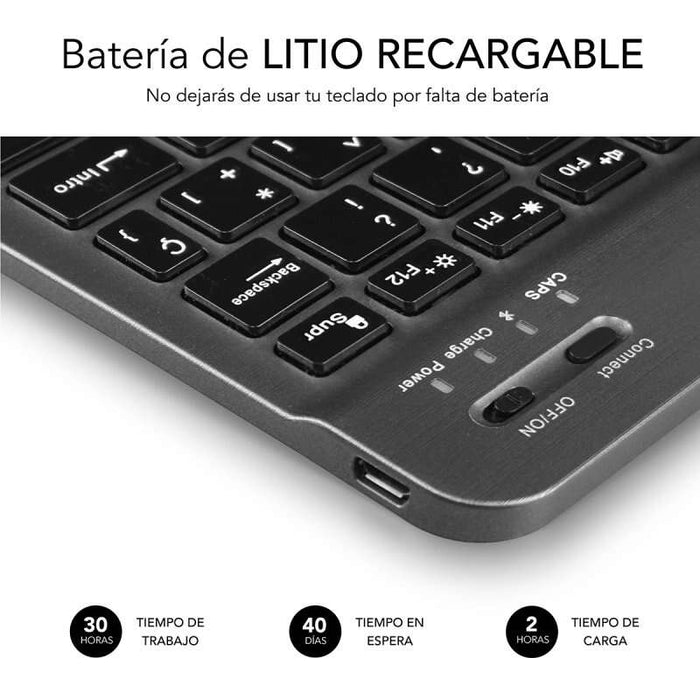 Subblim Tastiera Ultrasottile SMART BT - Design Compatto ed Elegante - Tasti ad Alta Precisione - Batteria Li-ion Ricaricabile - Risparmio Energetico - Connessione Bluetooth 30 - Colore Grigio