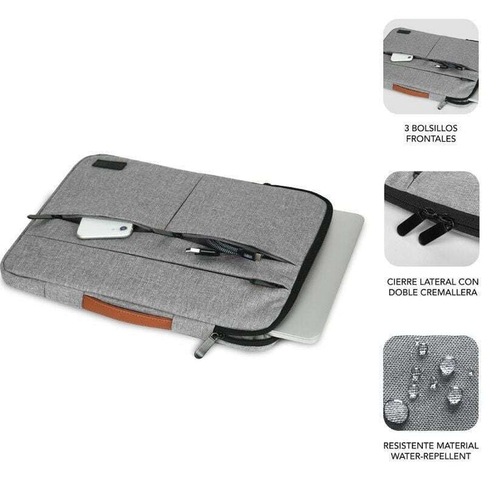 Subblim Custodia Air Padding 360 - 380x275x30 mm - Protezione 360° con Air Padding - Tasche Molteplici - Resistente e Duratura - Colore Grigio