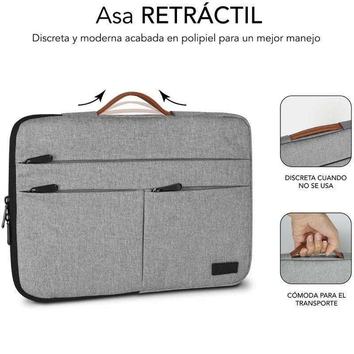 Subblim Custodia Air Padding 360 - 380x275x30 mm - Protezione 360° con Air Padding - Tasche Molteplici - Resistente e Duratura - Colore Grigio