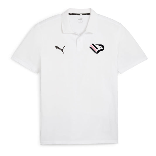 Polo Puma Palermo F.C. in tessuto morbido bianco con colletto classico, logo Puma e logo ufficiale del team, stile casual sportivo - SKU: 4069159070759