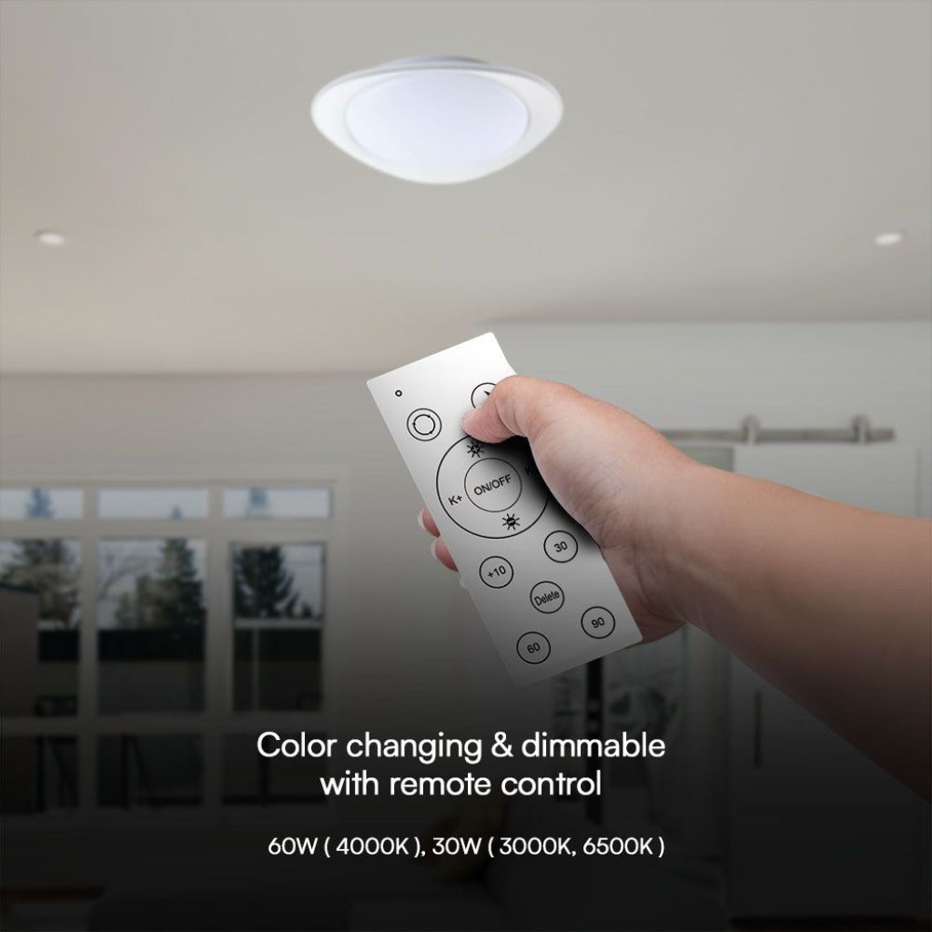 Plafoniera LED rotonda con angolo di emissione di 360°, luce uniforme e regolabile, design elegante per soggiorno o camera da letto - SKU: 23594