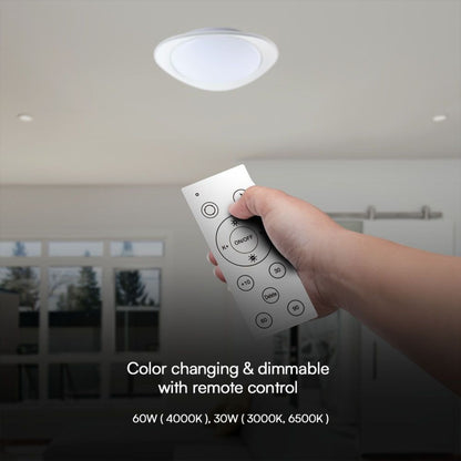 Plafoniera LED rotonda con angolo di emissione di 360°, luce uniforme e regolabile, design elegante per soggiorno o camera da letto - SKU: 23594