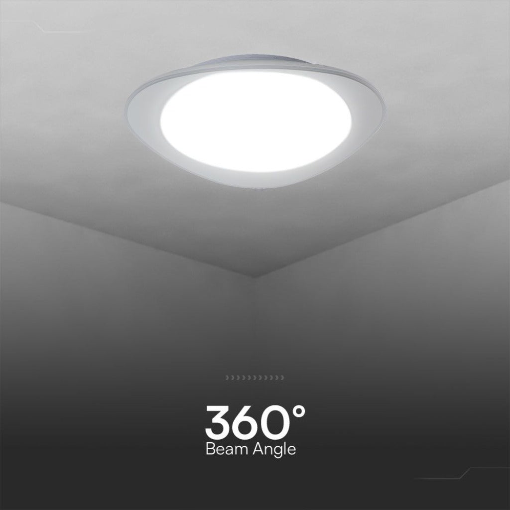 Dettaglio plafoniera LED moderna con bordo arrotondato, luce diffusa, facile installazione a soffitto, ideale per ambienti contemporanei - SKU: 23594