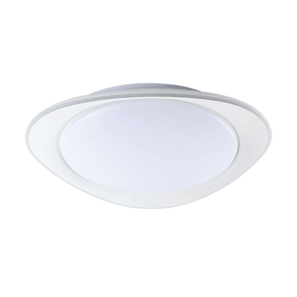 Plafoniera LED rotonda bianca da 60W con design moderno, materiale in plastica, ideale per ambienti interni, telecomando incluso - SKU: 23594