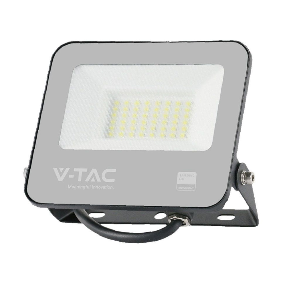 Faro LED 30W con corpo in alluminio grigio, LED Samsung, resistente all'acqua IP65, ideale per illuminazione esterna, SKU: 23599