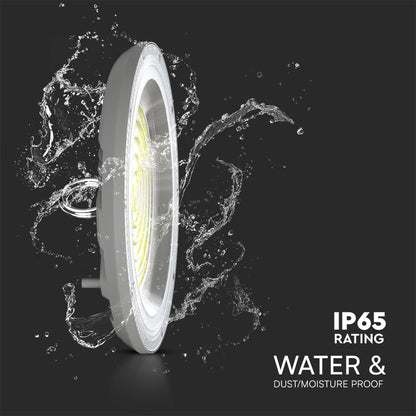 Campana LED UFO 100W CCT 3in1 IP65 con Interruttore resistente all'acqua e alla polvere, ideale per ambienti umidi e polverosi.