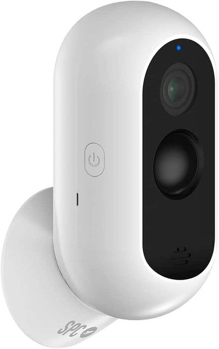 SPC Telecamera Sicurezza Wireless con Batteria - 9600 mAh - WiFi - Interno e Esterno - Resistente alla Pioggia - Full HD - Visione Notturna - Notifiche in Tempo Reale - Audio Bidirezionale - Colore Bianco