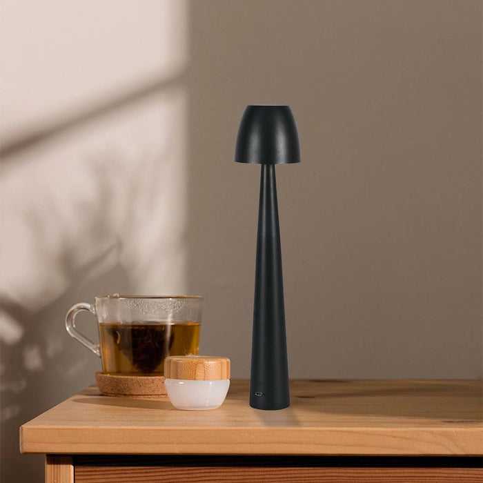 Lampada LED Tavolo 3W CCT Touch Ricaricabile USB-C Nera V-TAC