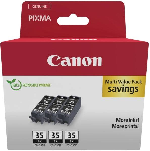 Canon PGI-35BK Multipack 3 Cartucce d'Inchiostro Originali Nero - 1509B028