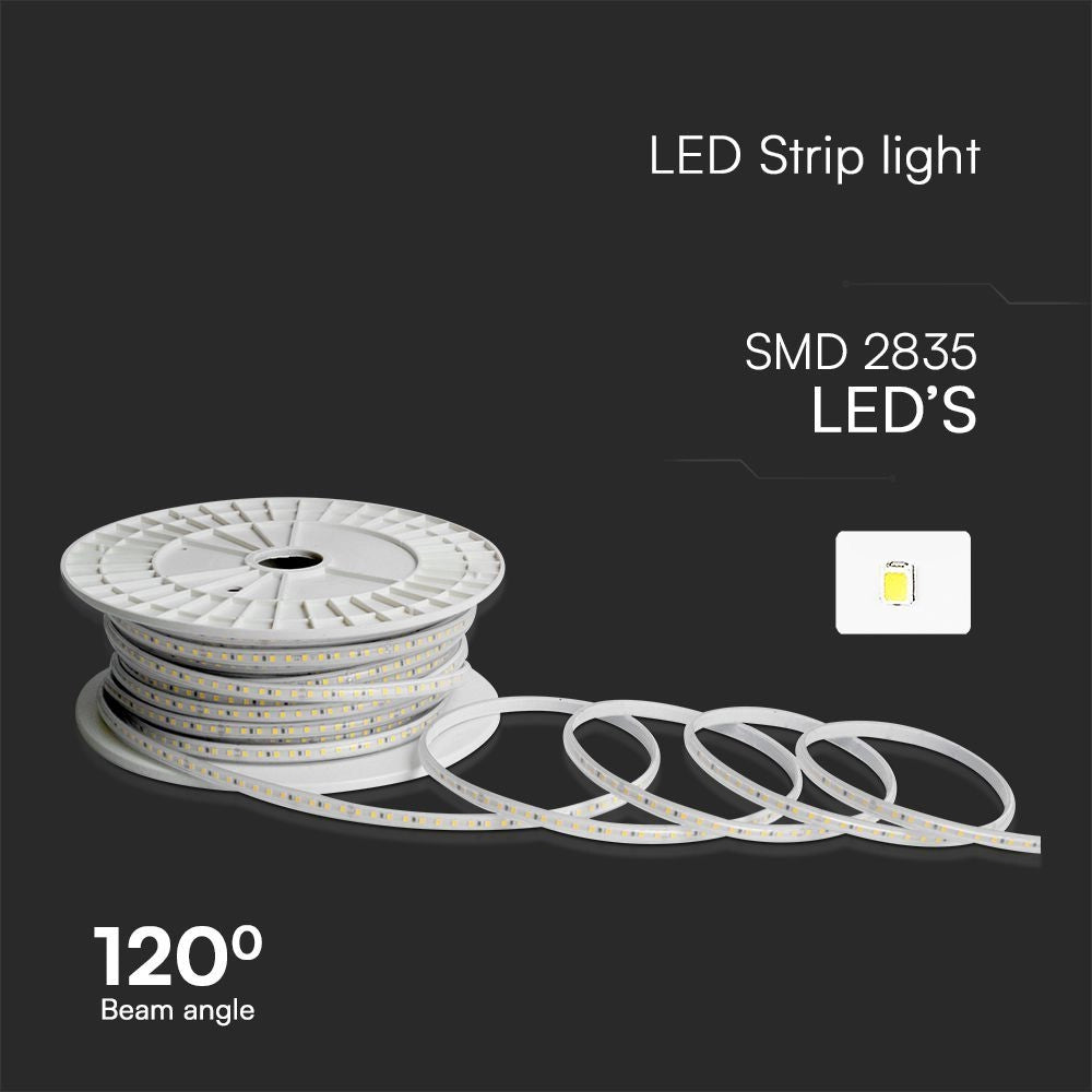 Strip led 220v smd2835 50m verde chiaro ip65 con spina