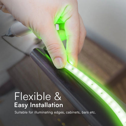 Striscia LED verde chiaro da 50 metri con IP65 resistente all'acqua, facile da installare, ideale per illuminare angoli e mobili in casa