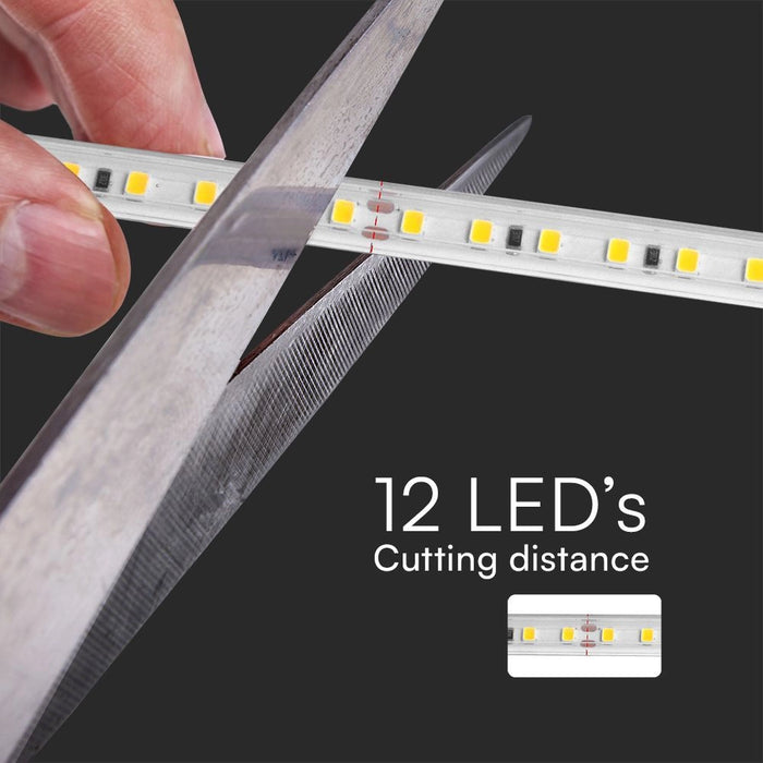 Strip led 220v smd2835 50m verde chiaro ip65 con spina