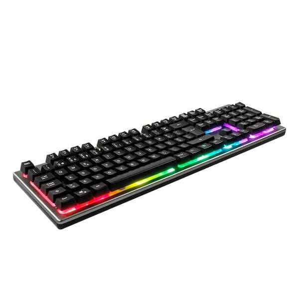 Unykach Nova K244 Tastiera Gaming USB (Portoghese) - Illuminazione RGB Regolabile - 105 Tasti - Cavo da 1.60m - Colore Grigio/Nero