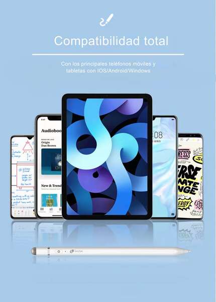 Leotec Stylus ePen Plus Penna Digitale per Schermo Tattile - Compatibile con Smartphone e Tablet Android, iOS e Windows - Pulsante On/Off - Spegnimento Automatico - Autonomia fino a 12h - Punta di Ricambio