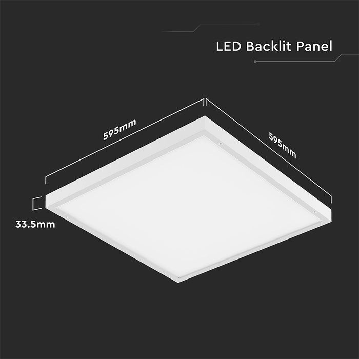Pannello LED 36W 600×600 mm 2in1 da Incasso o Plafone 6500K