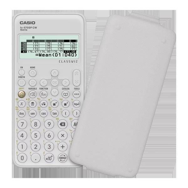 Casio Iberia Classwiz FX-570SP Calcolatrice Scientifica Display LCD 12 Cifre - 560 Funzioni - Custodia Protettiva - Colore Bianco