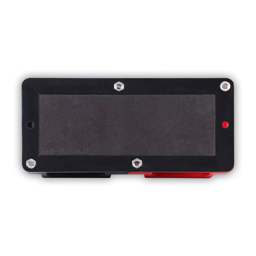 Vista posteriore del Busbar V-Tac 400A per batterie bassa tensione, accessorio fotovoltaico con base isolante in nylon rinforzato.