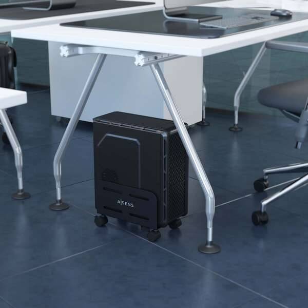 Aisens Supporto Metallico Regolabile da Pavimento per CPU - Colore Nero