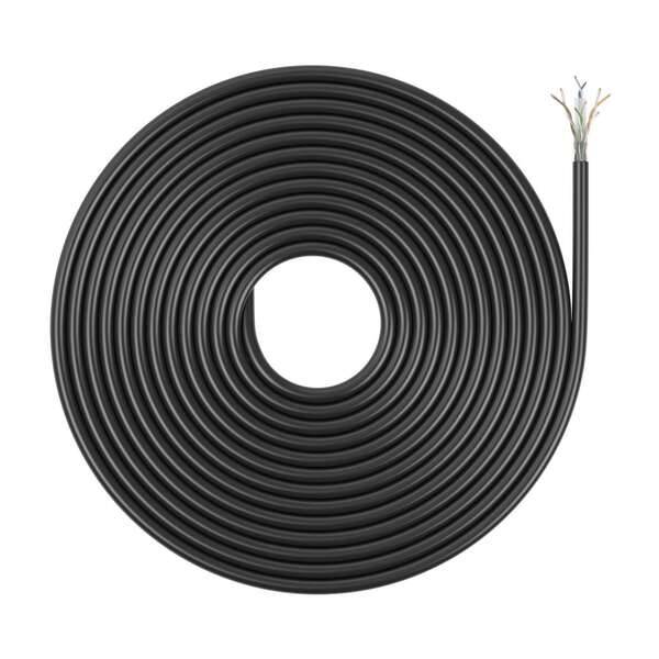 Aisens Bobina di Cavo di Rete Esterno Impermeabile RJ45 Cat.6 UTP Rigido CCA AWG23 - 305m - Colore Nero