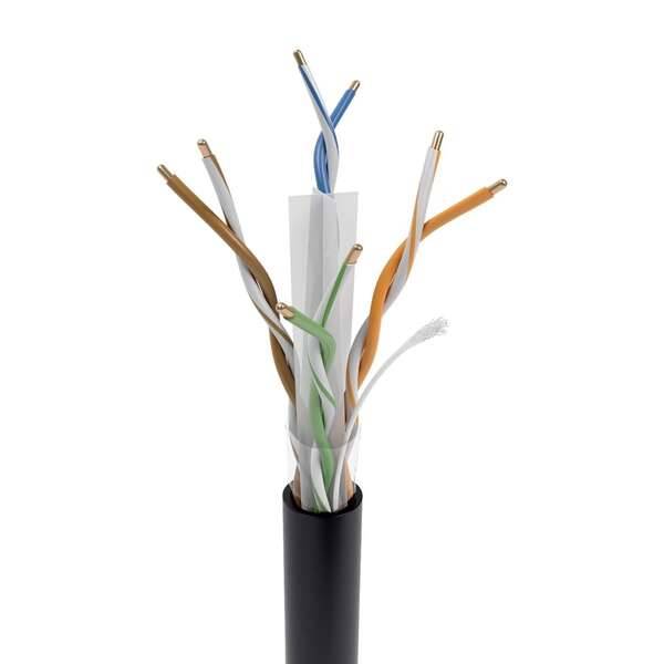 Aisens Bobina di Cavo di Rete Esterno Impermeabile RJ45 Cat.6 UTP Rigido CCA AWG23 - 305m - Colore Nero