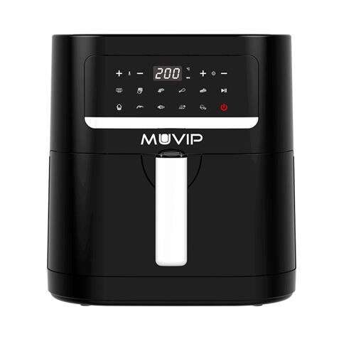 Muvip Friggitrice ad Aria Calda 7 Litri 1800W Display Tattile - 10 Programmi di Cottura - Colore Nero