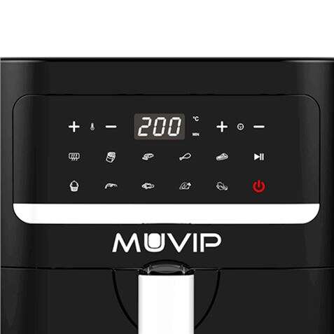 Muvip Friggitrice ad Aria Calda 7 Litri 1800W Display Tattile - 10 Programmi di Cottura - Colore Nero