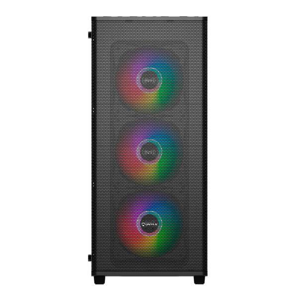 Unykach MIR 100 Case Gaming ATX, Micro ATX, ITX - Laterale Vetro Temperato - USB-A 2.0, 3.0 e Audio - 4 Ventilatori 120mm ARGB Installati - Supporta Raffreddamento Liquido