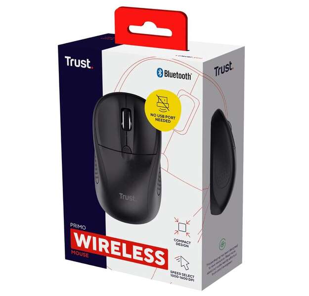 Trust Primo Mouse Bluetooth - 1600 dpi - 3 Pulsanti - DPI Regolabili - Colore Nero