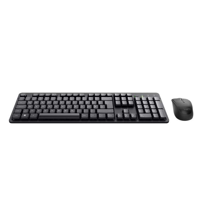 Trust TKM-360 Pack Tastiera e Mouse Wireless Silenziosi - 1600dpi - 13 Tasti Multimediali - Colore Nero