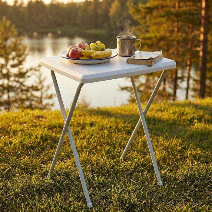 Tavolo Bistro Pieghevole PVC Bianco 52x38x68h cm