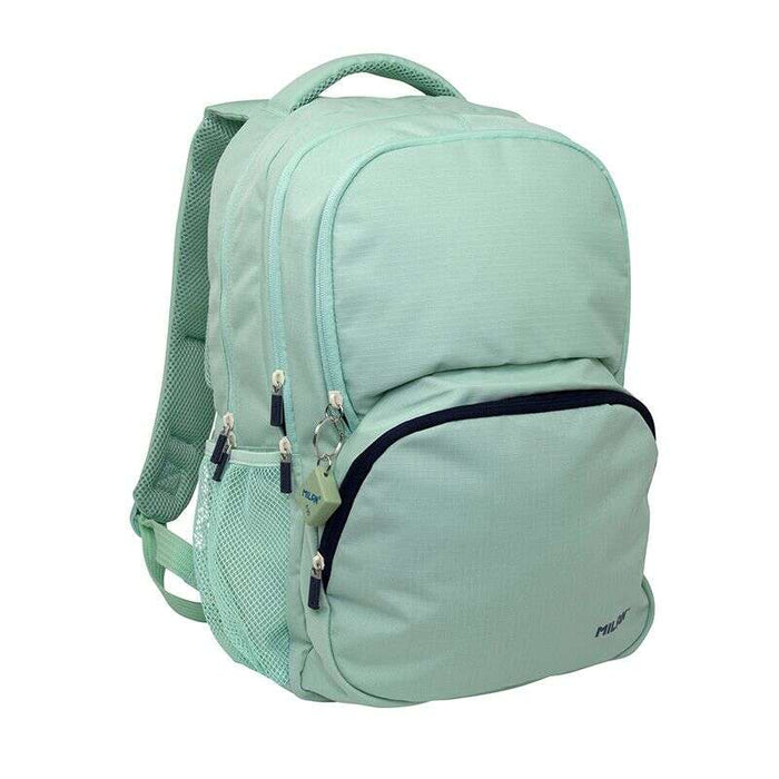 Milan Serie 1918 Zaino Scolastico 25L - 3 Tasche Frontali + 2 Tasche Laterali - Maniglie Regolabili e Imbottite - Misura 46,5x30x17cm