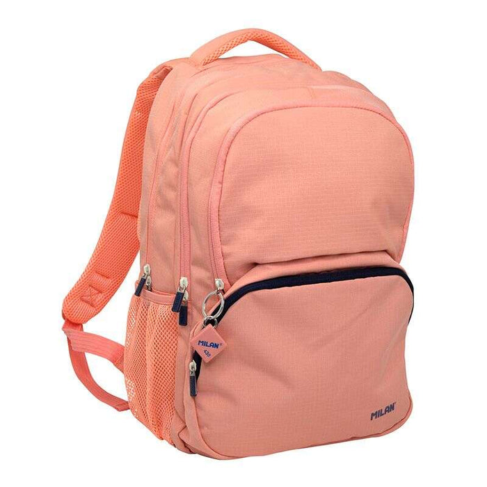 Milan Serie 1918 Zaino Scolastico 25L - 3 Tasche Frontali + 2 Tasche Laterali - Maniglie Regolabili e Imbottite - Misura 46,5x30x17cm