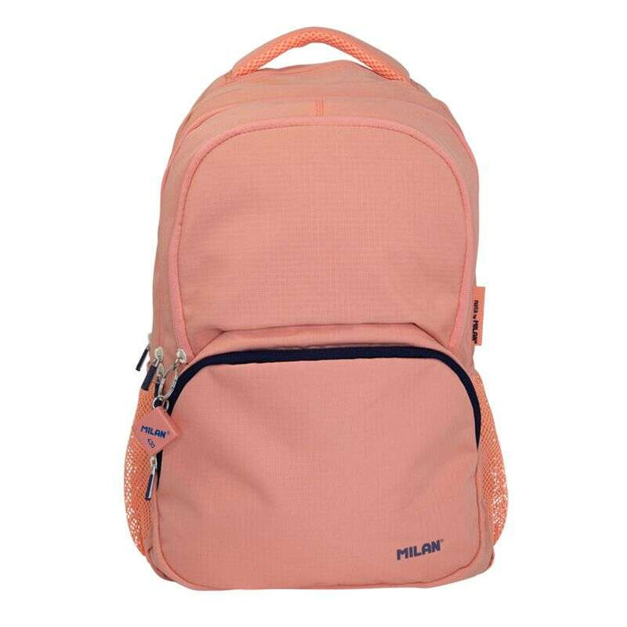 Milan Serie 1918 Zaino Scolastico 25L - 3 Tasche Frontali + 2 Tasche Laterali - Maniglie Regolabili e Imbottite - Misura 46,5x30x17cm