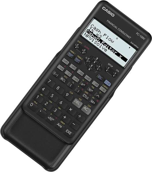 Casio FC-100V-2 Calcolatrice Finanziaria - Display a 4 Righe - Visualizzazione di Più Parametri Contemporaneamente - Tasti di Accesso Diretto - Alimentazione a Batterie
