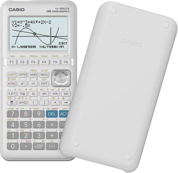 Casio FX-9860GIII Calcolatrice Scientifica Grafica - Schermo 8 Righe - Grafici Simultanei di Diverse Funzioni - Calcolo Finanziario Avanzato - Alimentazione a Batterie
